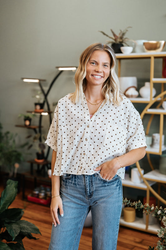 Strictly Business Polka Dot Blouse