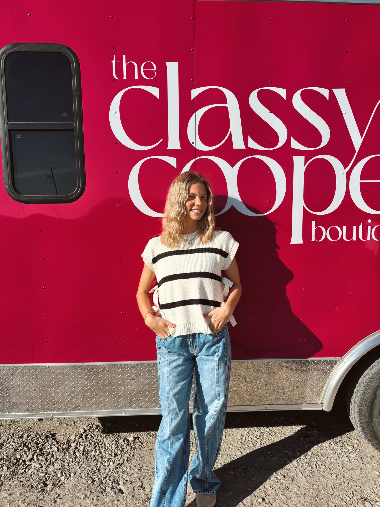 Feeling Sweet Stripe Bow Sweater Vest