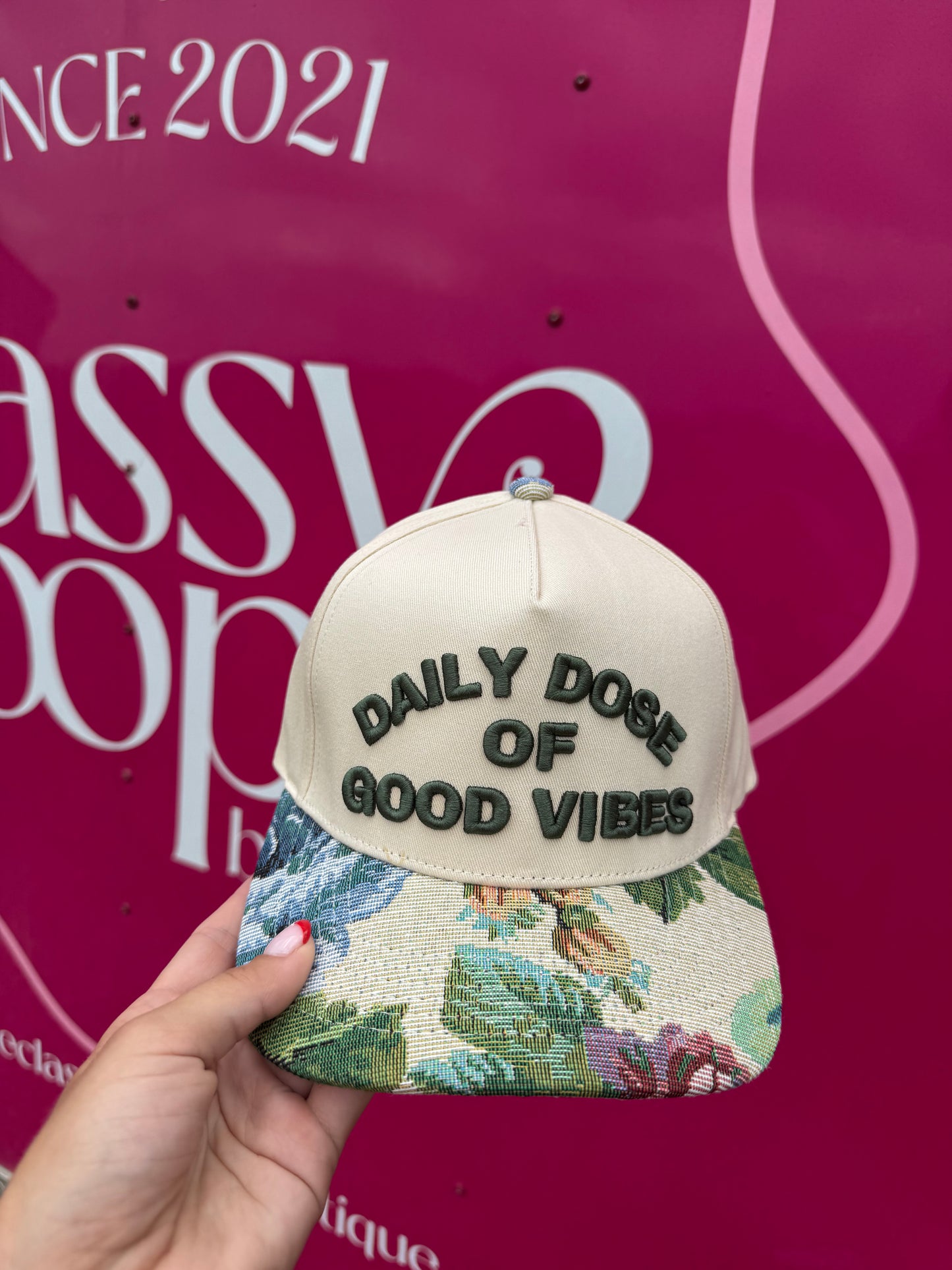 DAILY DOSE TRUCKER HAT - FLORAL