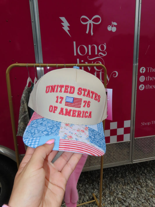 USA Patchwork Trucker Hat
