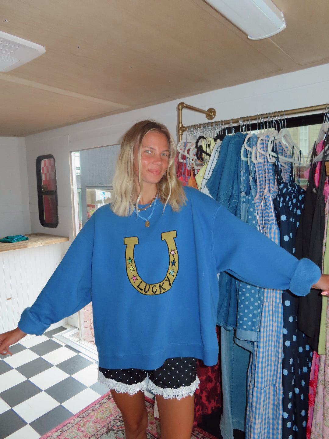 LUCKY YOU SWEATSHIRT - BLUE