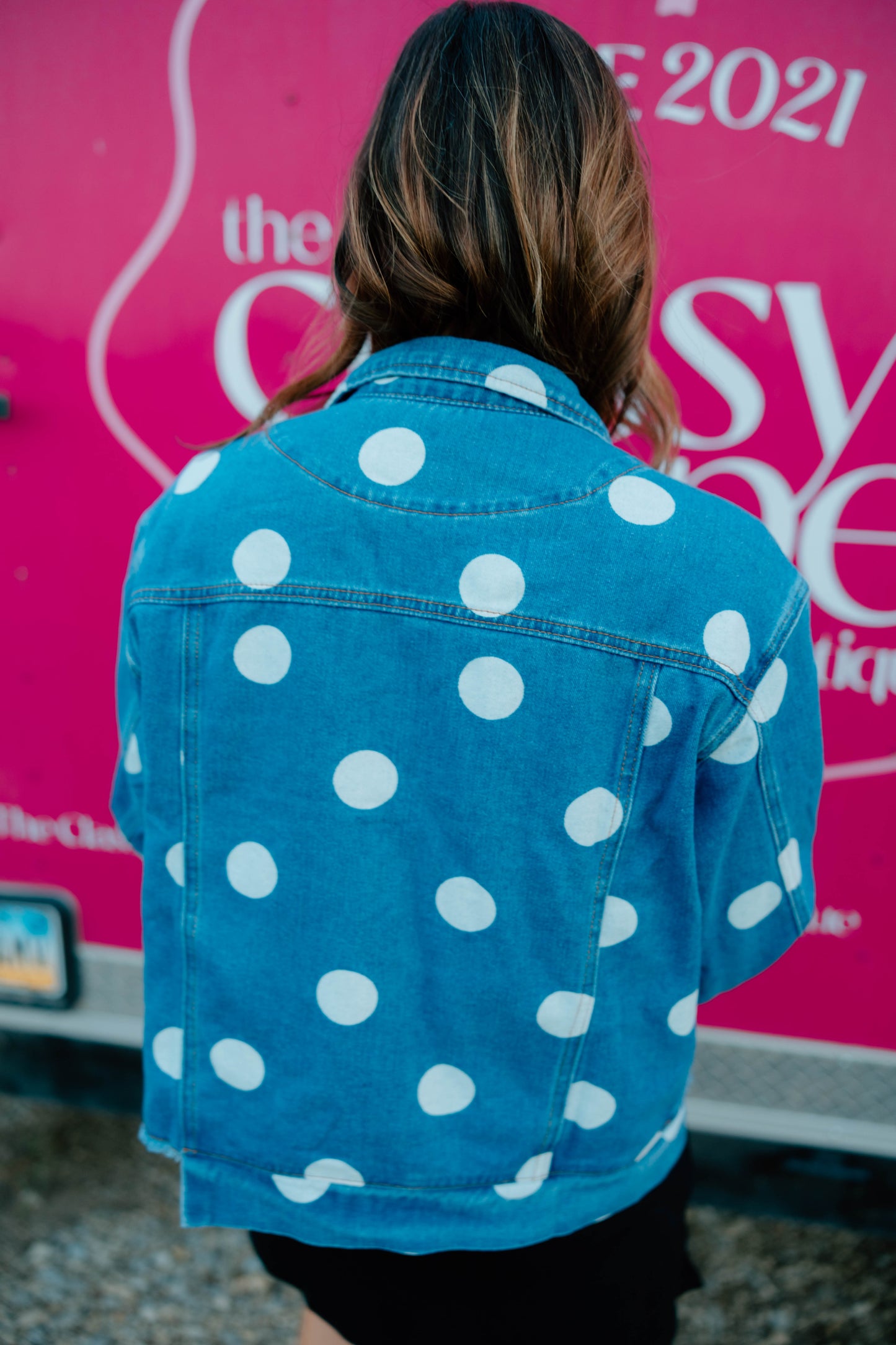 Annie Polka Dot Jean Jacket