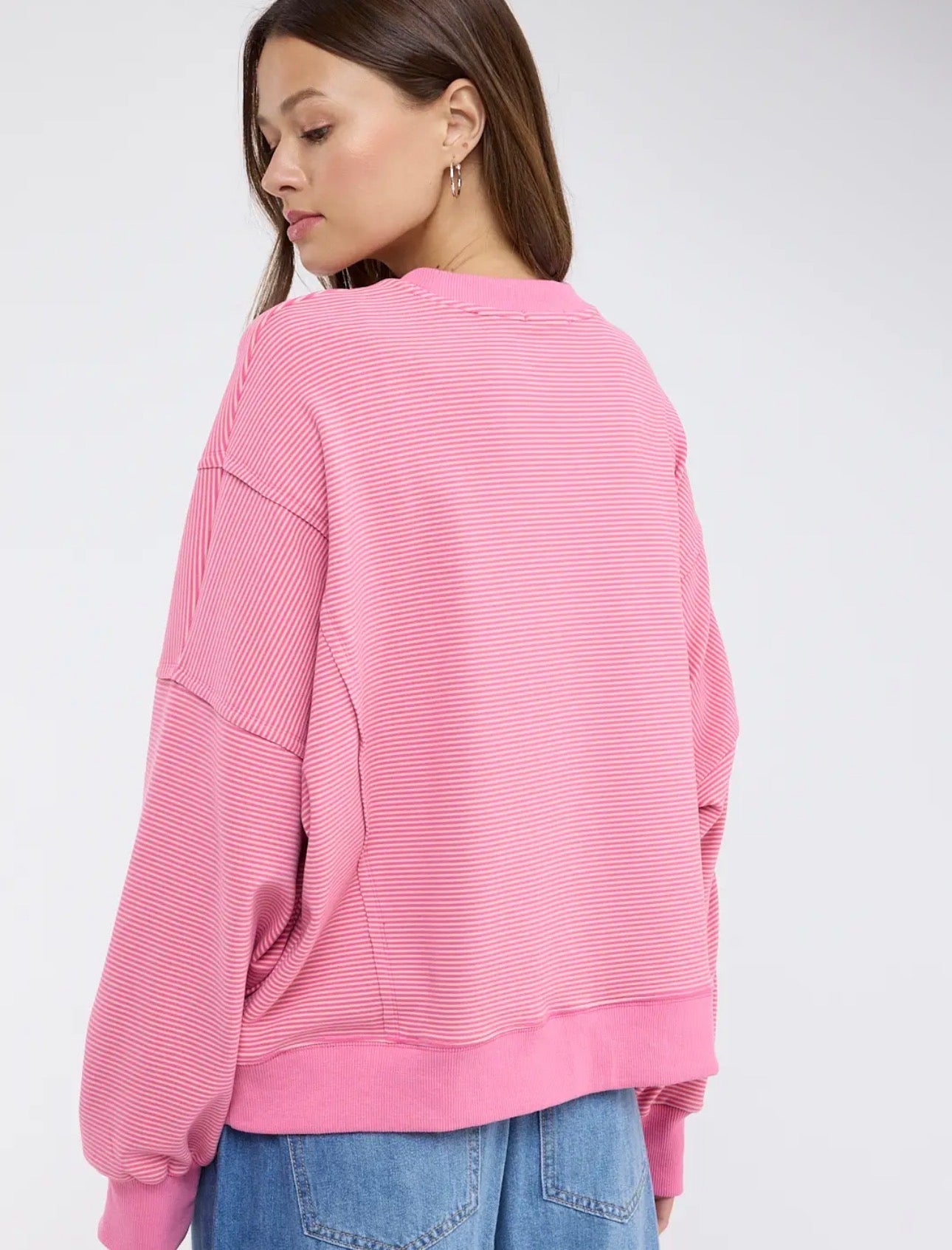 Easy Does It Pink Stripe Pullover