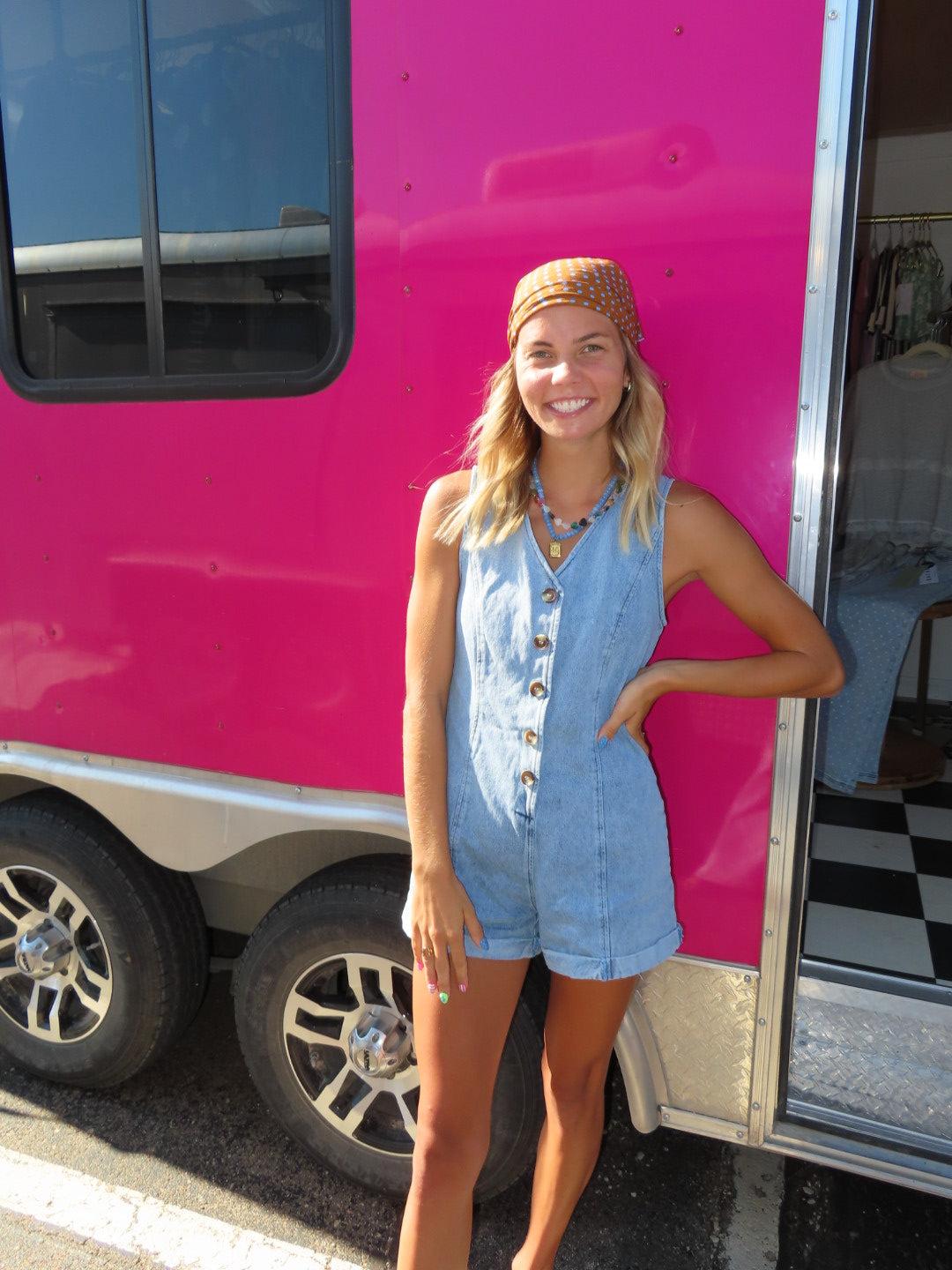 Wilson Jean Button Romper