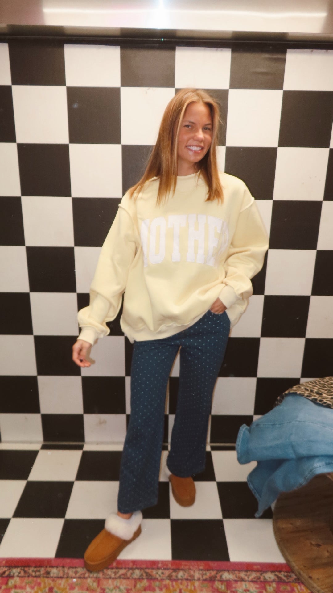 Polka Dot Mid Rise Jeans