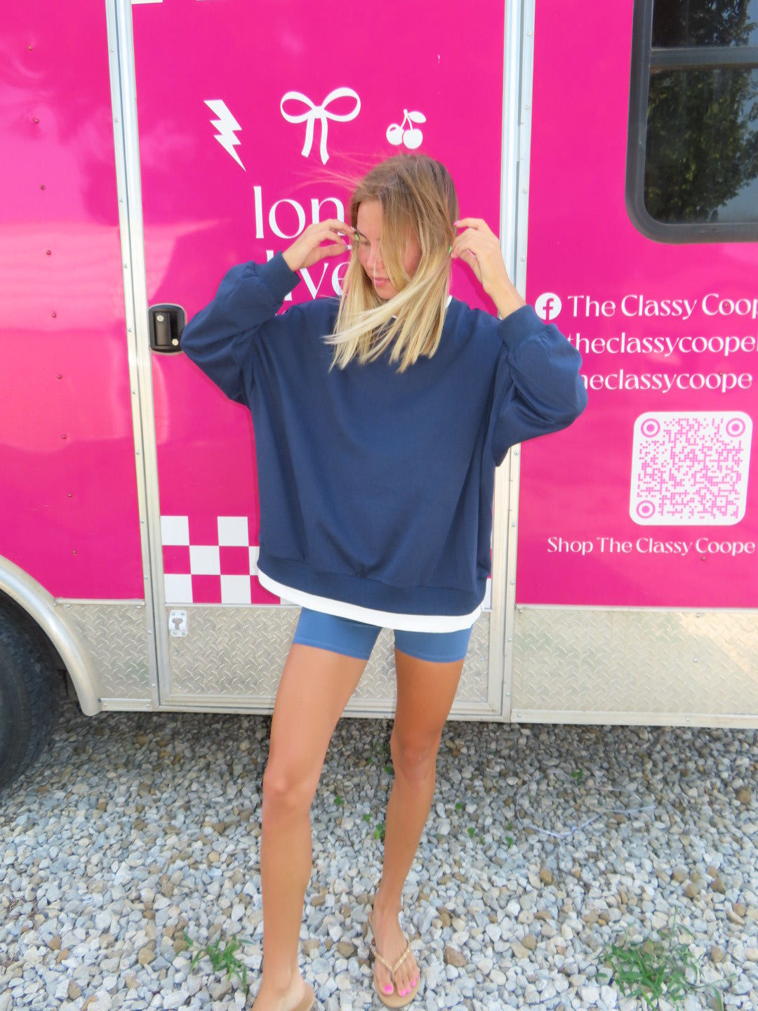 Kate Layered Sweatshirt in Navy