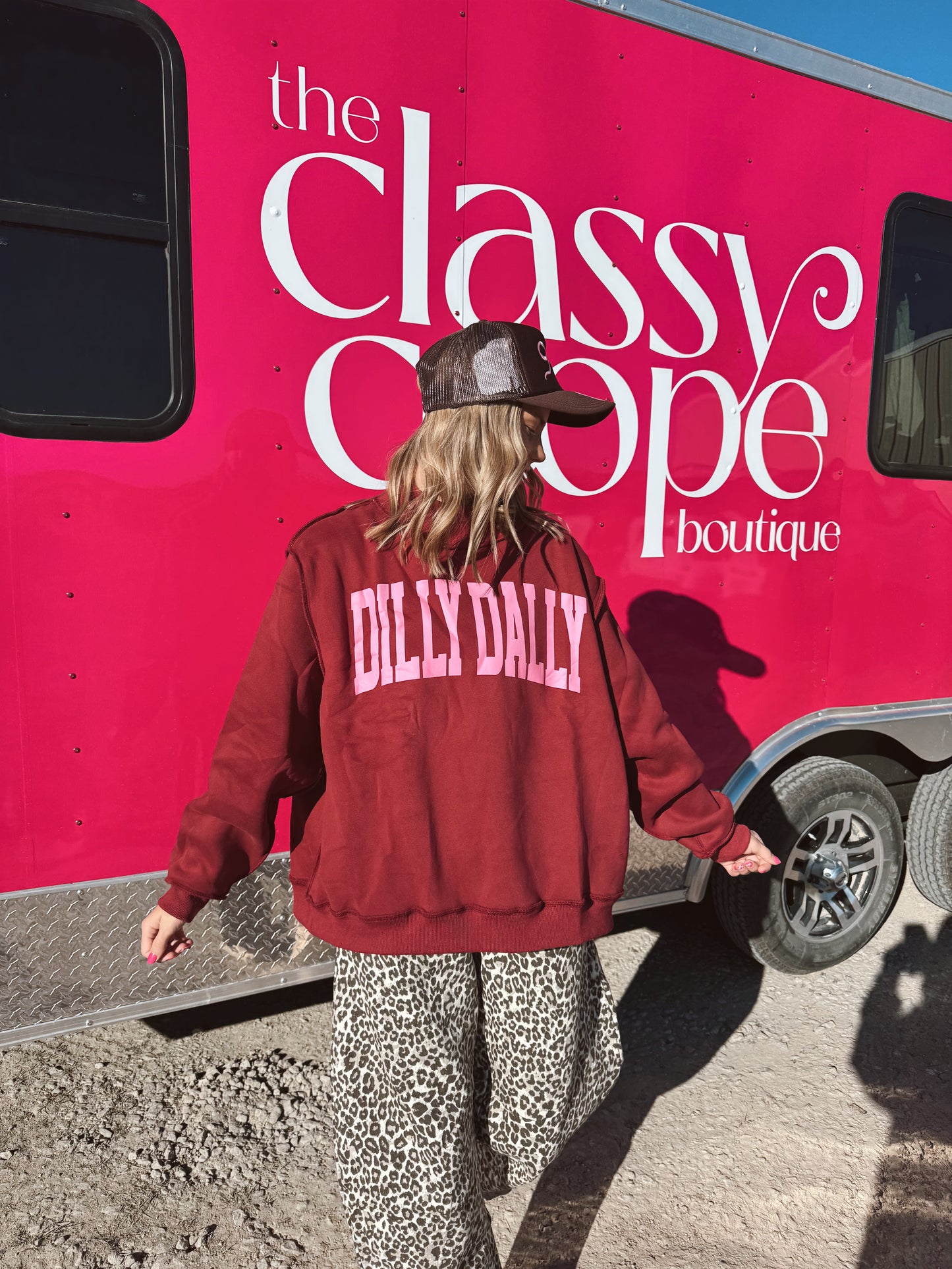 DILLY DALLY MOCK NECK SWEATSHIRT- Burgundy