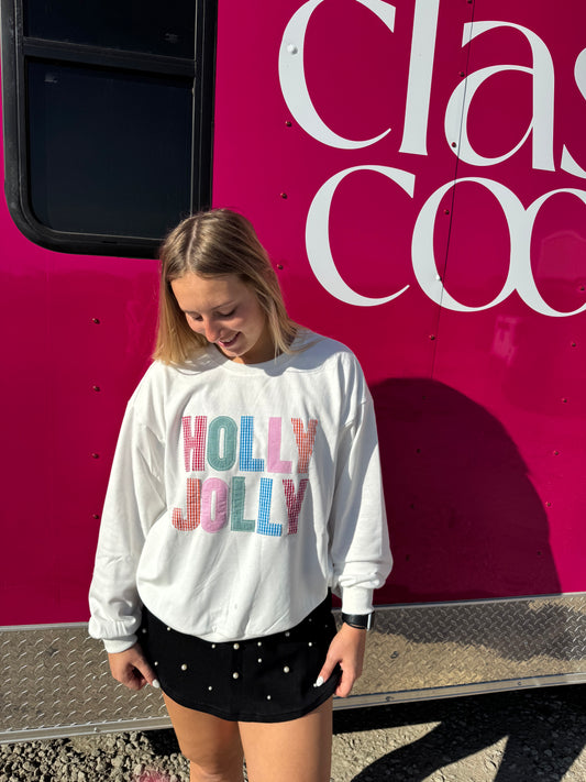 Holly Jolly Patchwork Crewneck