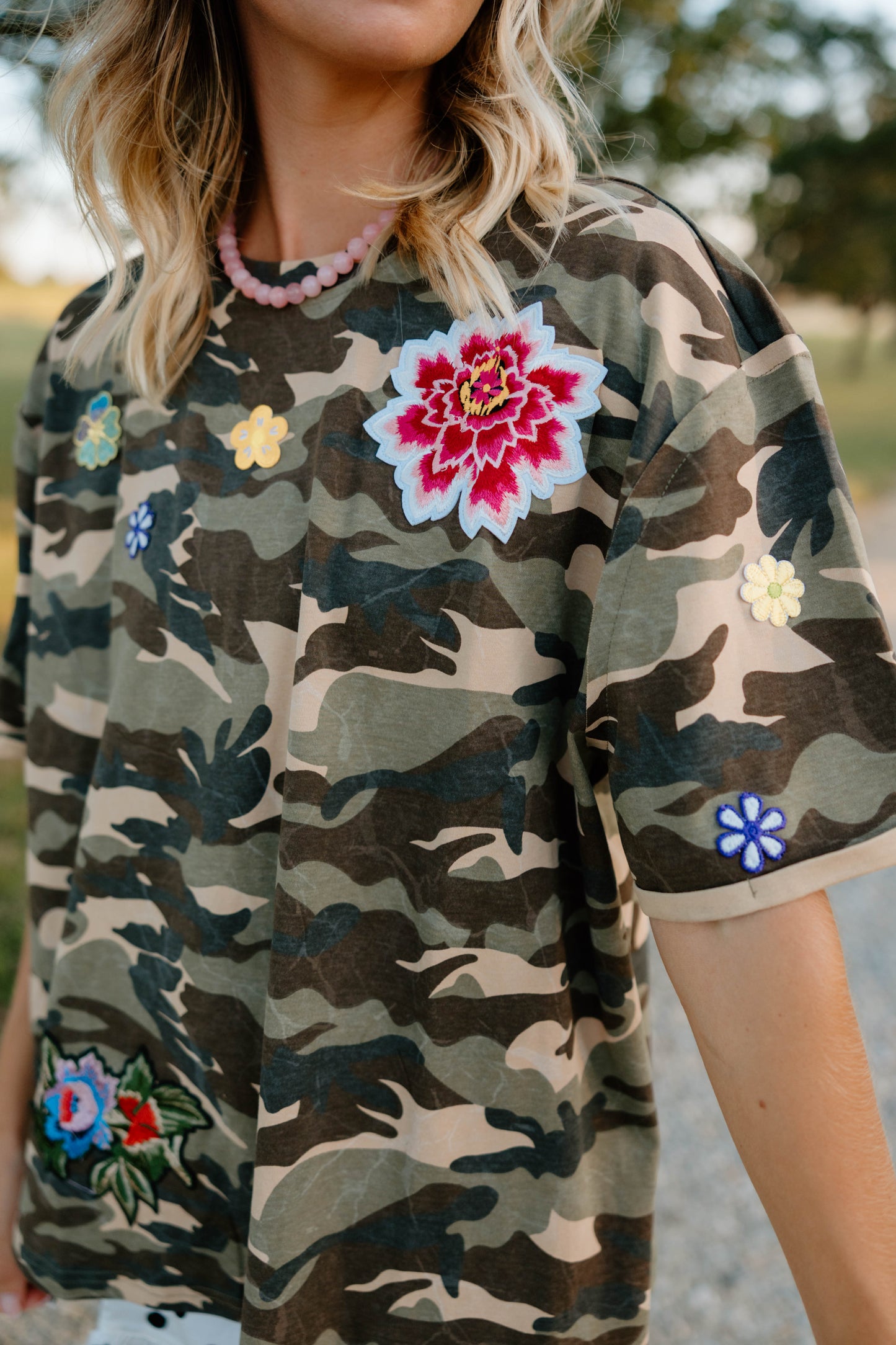 Cool Girl Camo Patchwork T-shirt