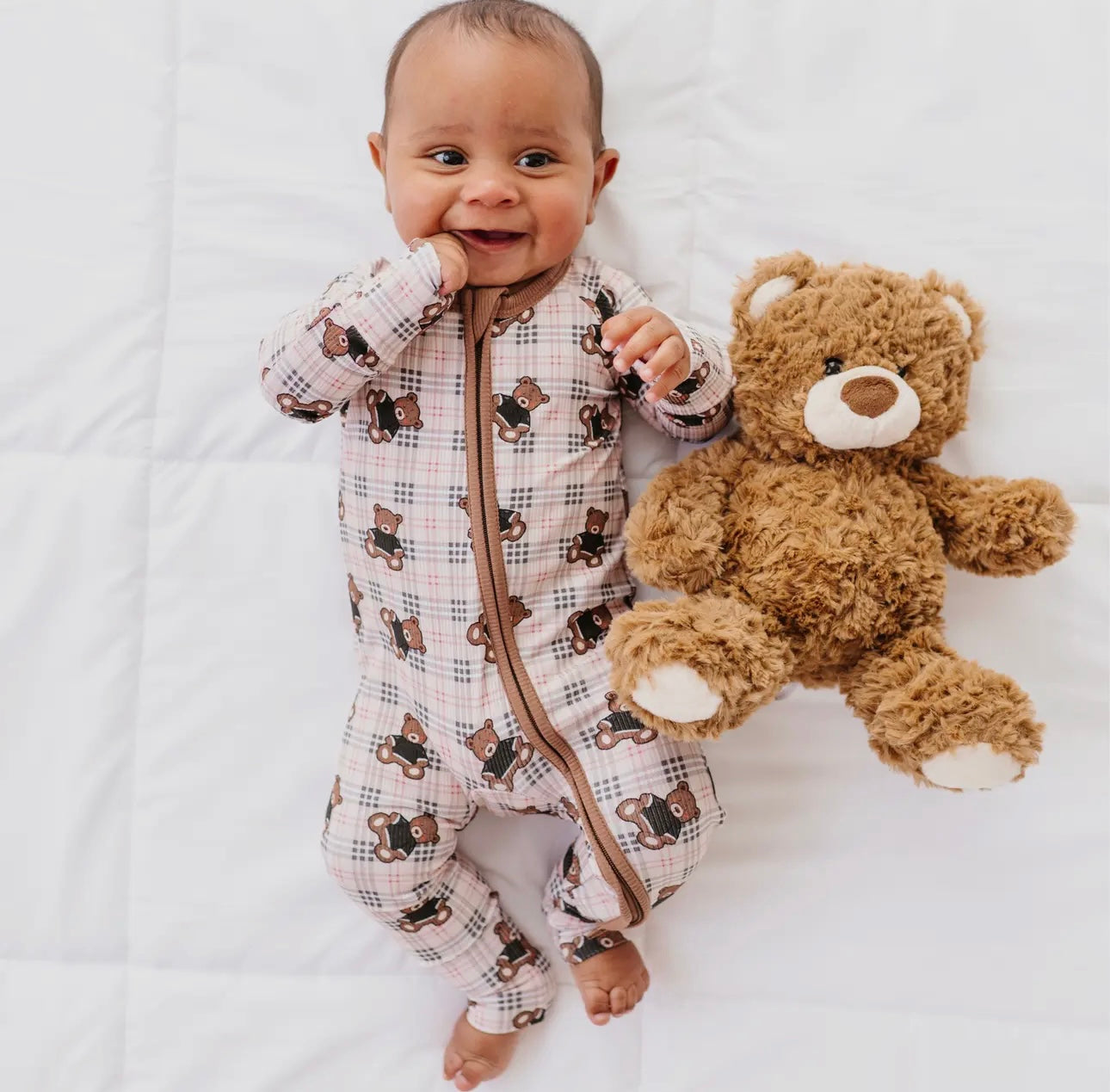 Beary Sweet Ribbed Bamboo Baby Sleeper