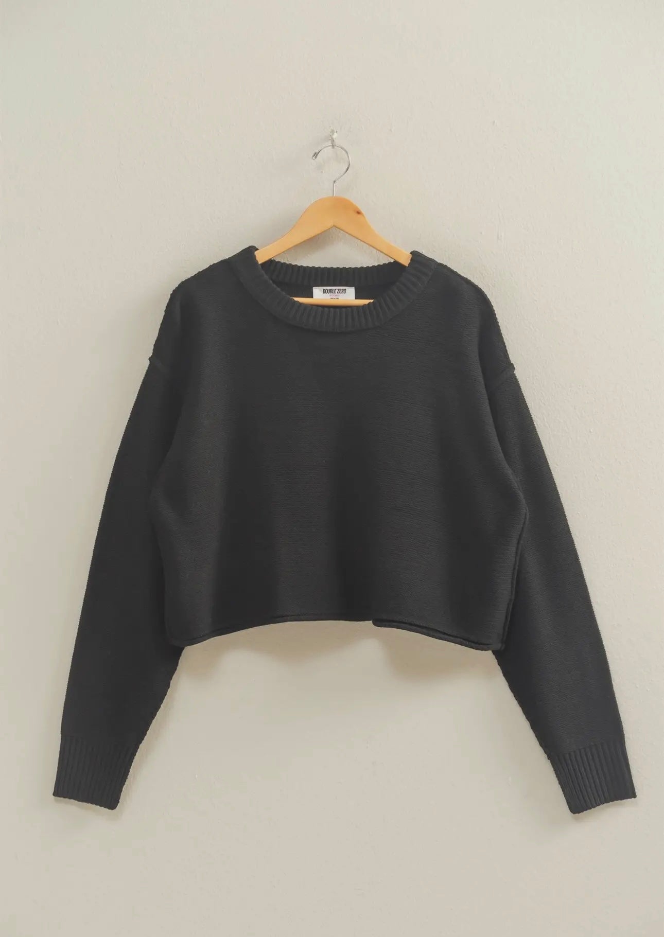 Hattie Cropped Sweater- Black