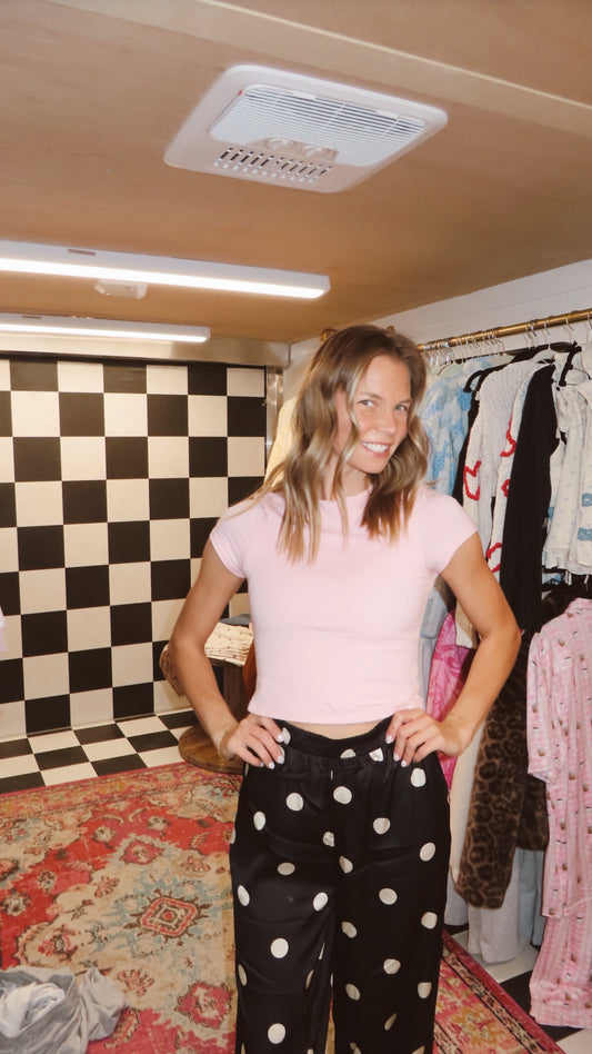 Rosie Double Lined Baby Tee-PINK