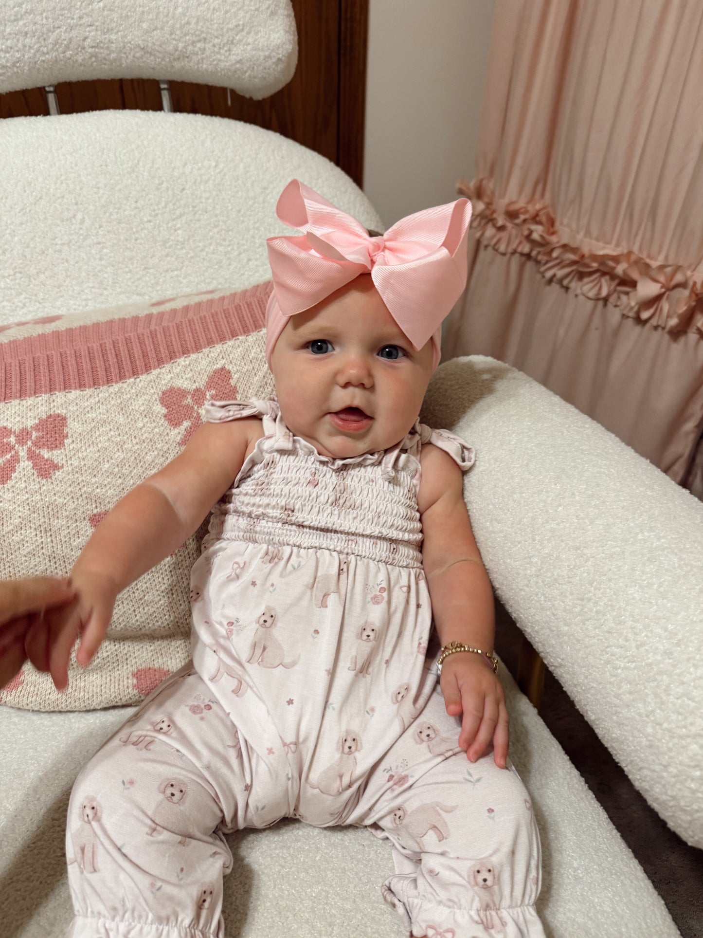 Dogs & Bows Smocked Jumpsuit-Baby