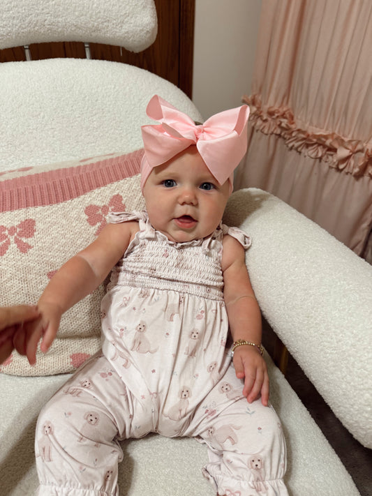 Dogs & Bows Smocked Jumpsuit-Baby
