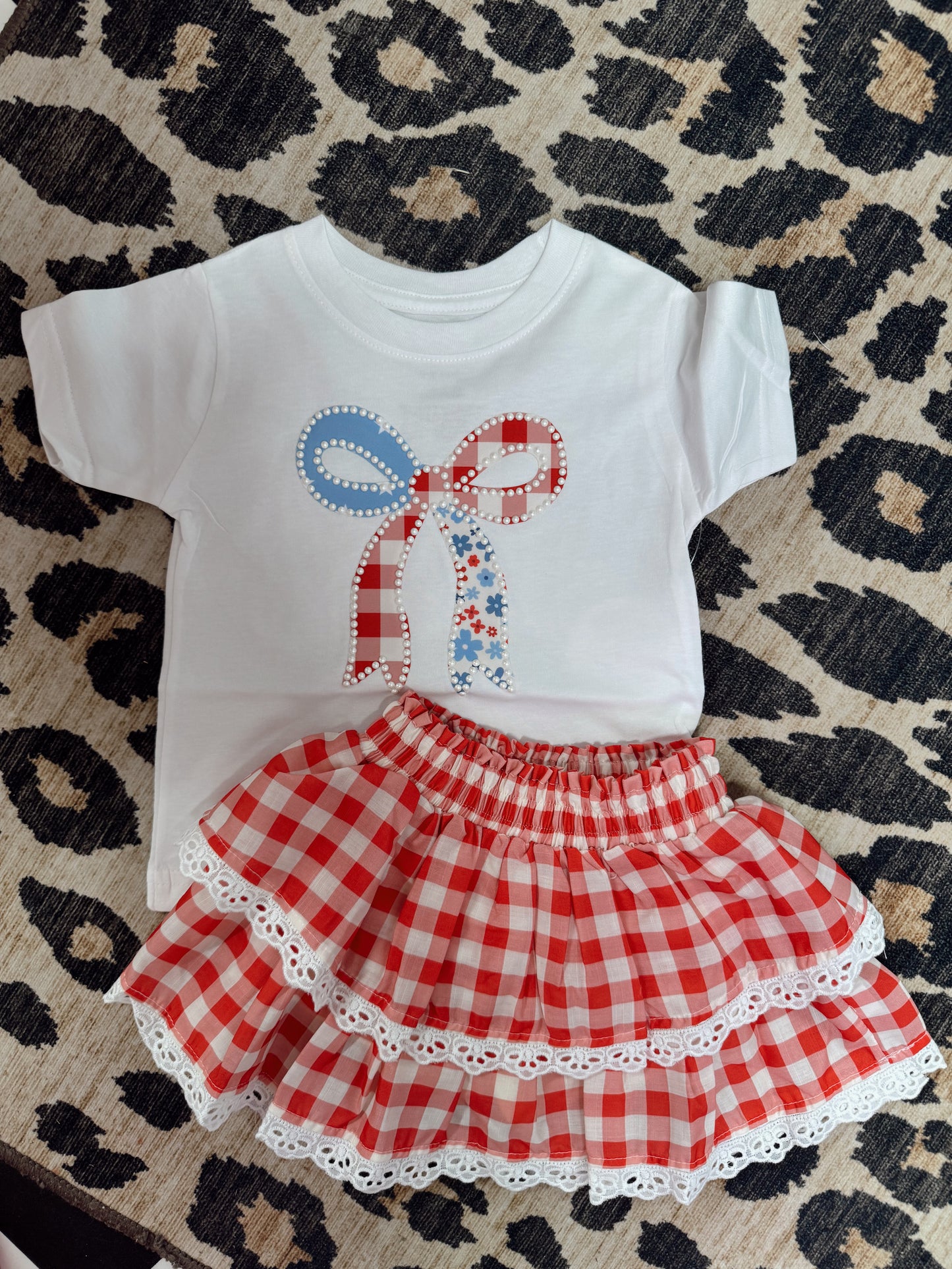 Patchwork Bow T-shirt-Toddler