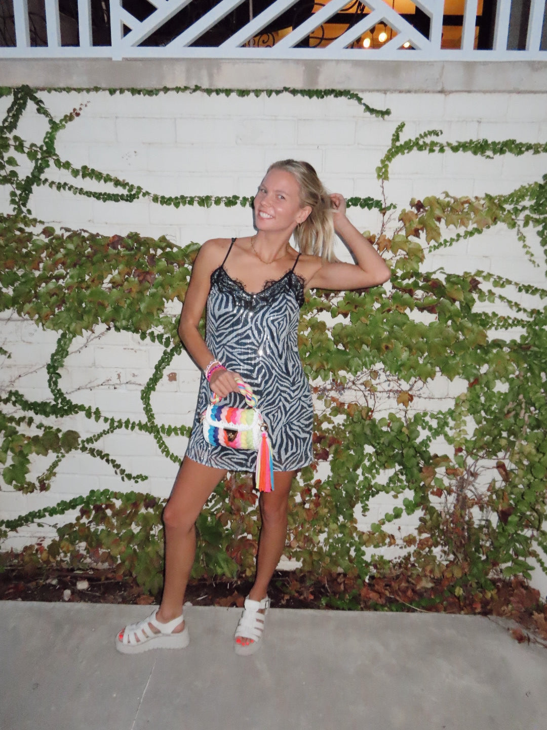 Zebra sequin dress mini
