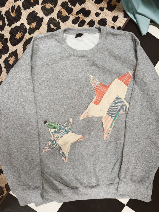 Granny’s Double Trouble Stars Quilted Crew