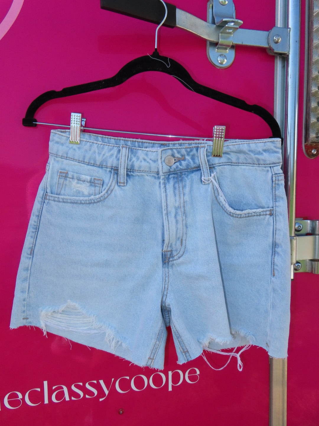 Say Hey Distressed Jean Shorts