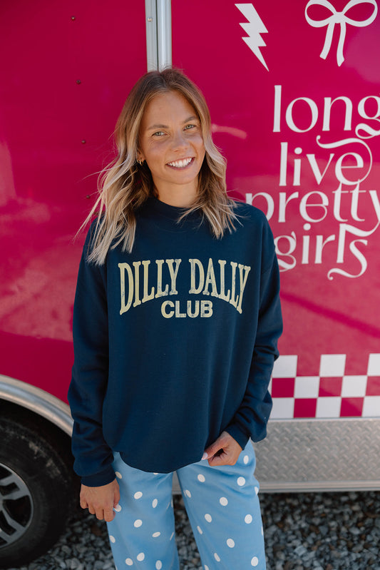 Navy Dilly Dally Sweatshirt
