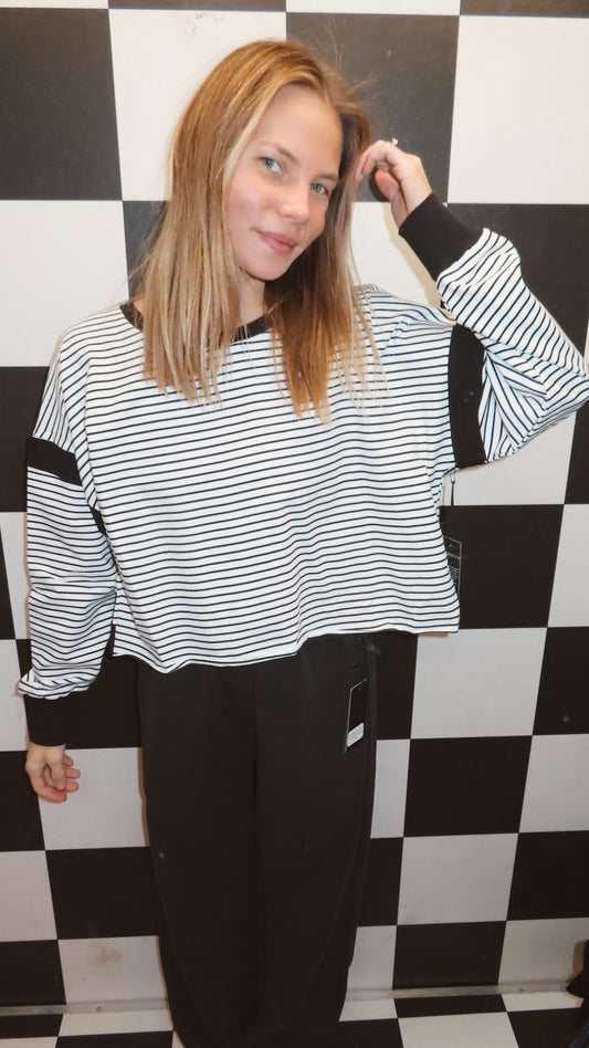 Stripe Cutout Back Top