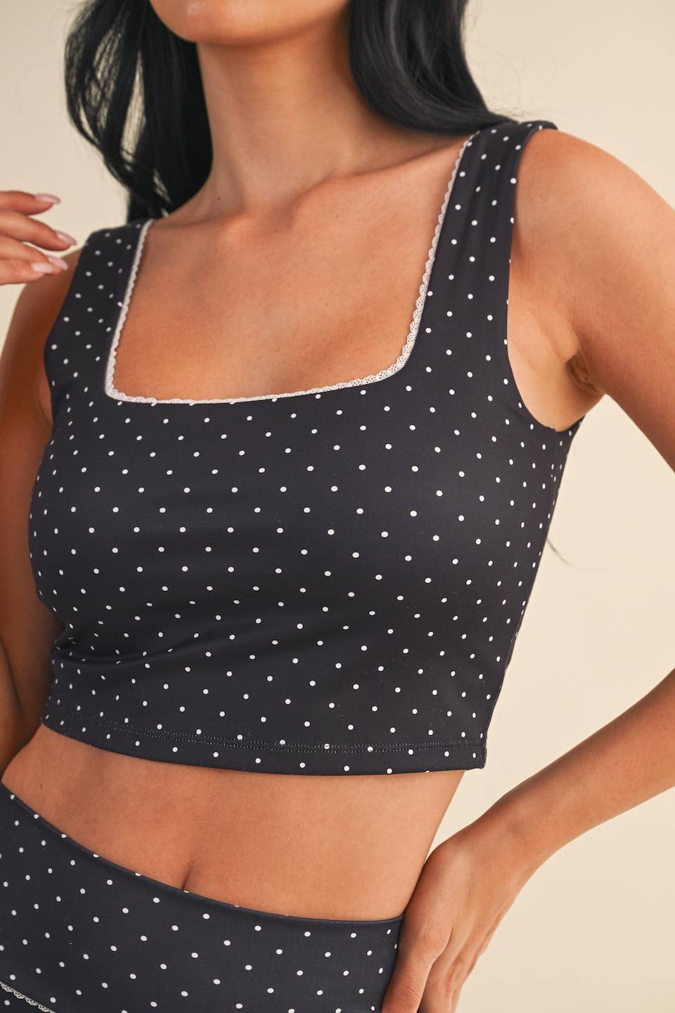 Polka Dot Print Crop Tank