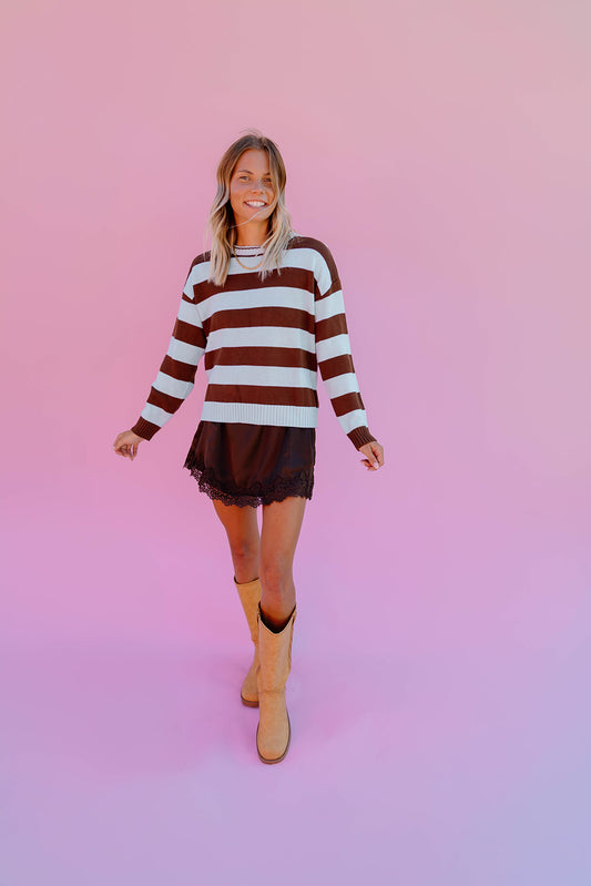 Chocolate Lace Mini Skirt