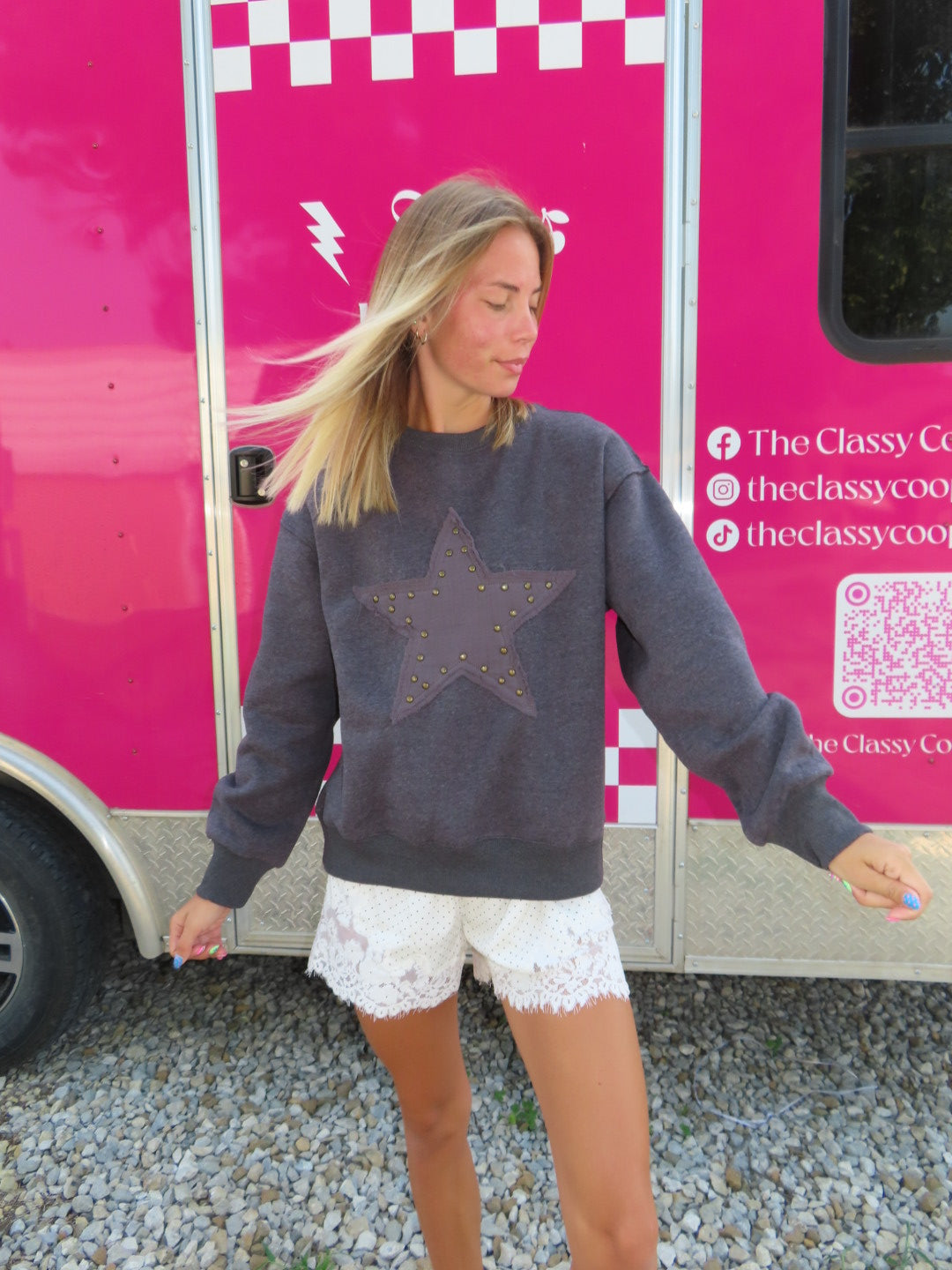 Star Studded Patch Crewneck