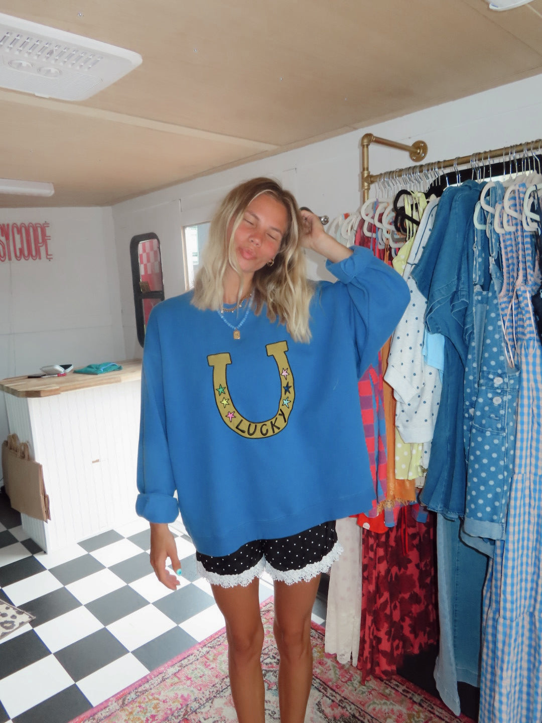 LUCKY YOU SWEATSHIRT - BLUE