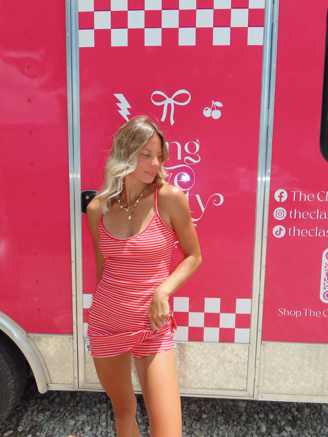 Bailey Rose Red Stripe Dress
