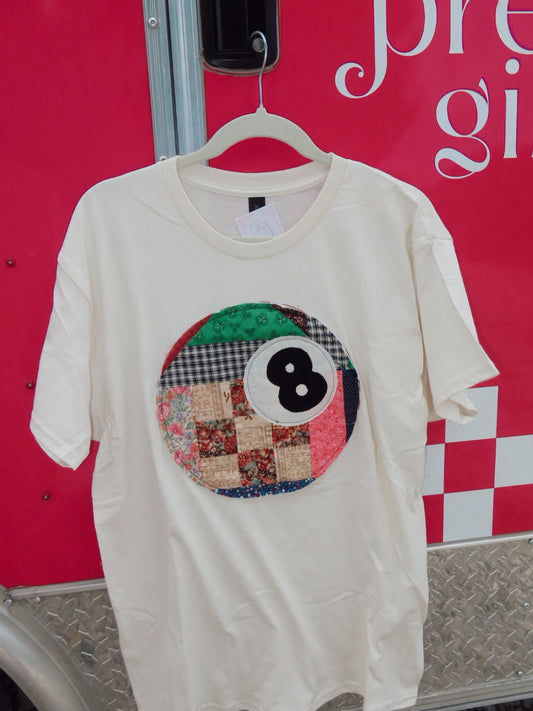 Magic 8ball quilted t-shirt-large