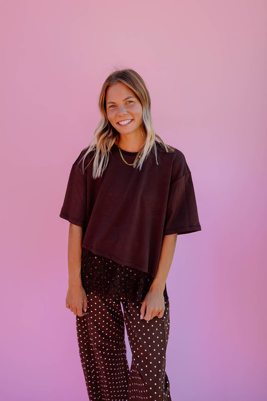 Perfect Timing Asymmetrical Top-Brown