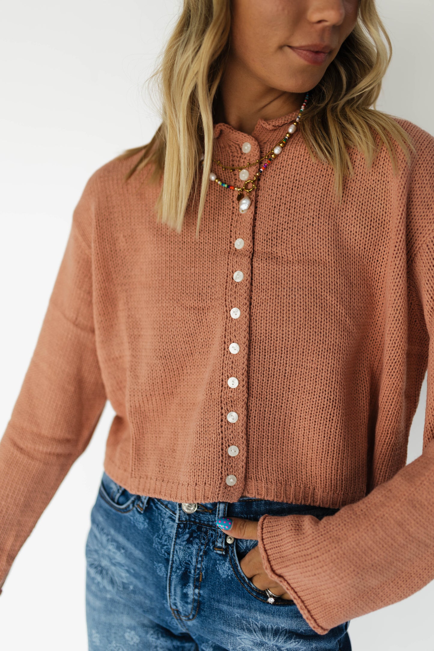 Peachy Button Cardigan