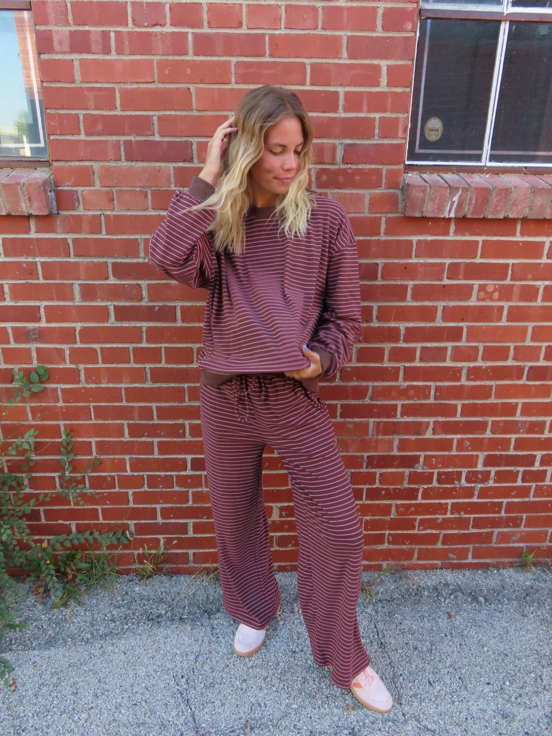 Brownie Batter Stripe Crewneck