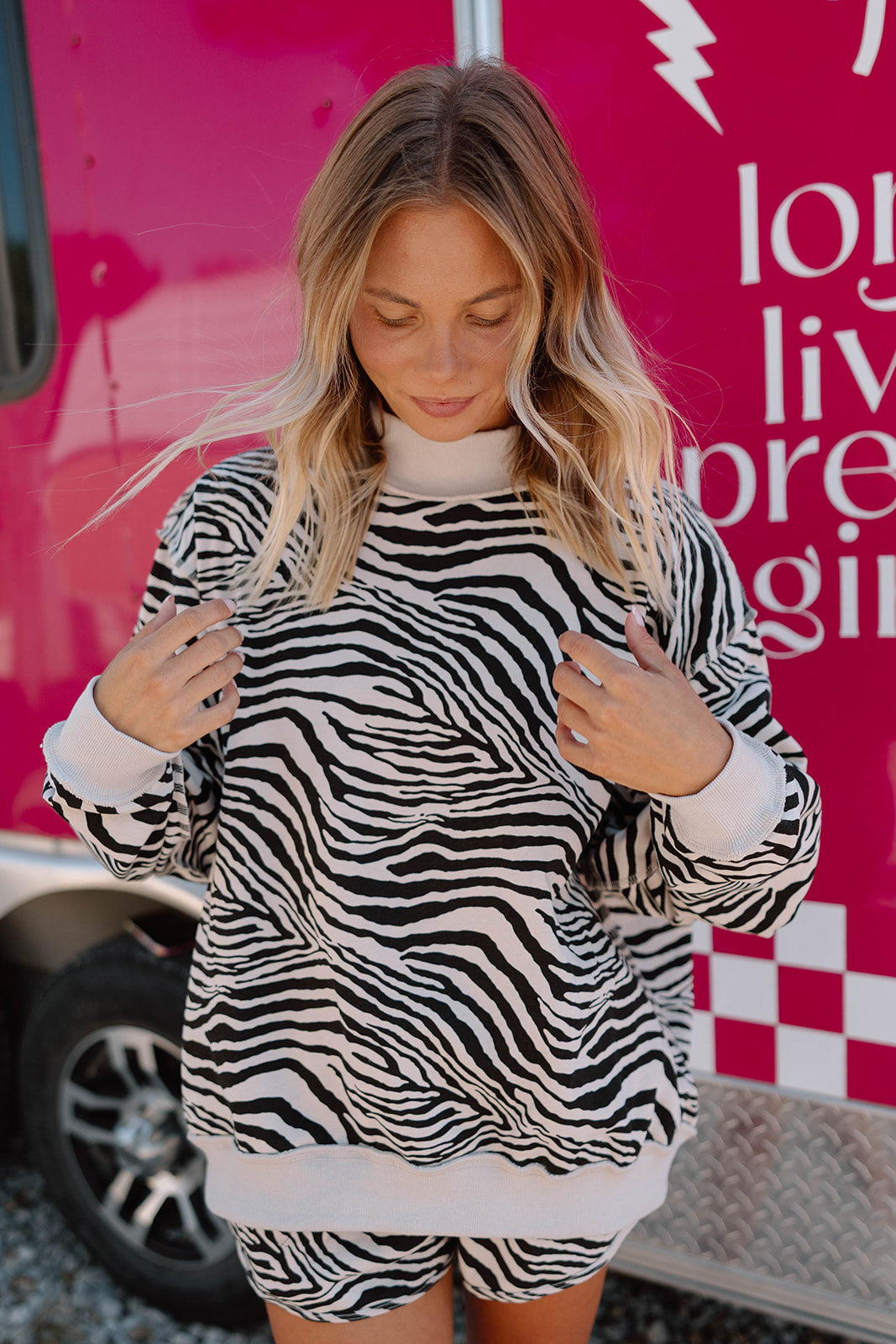 Zebra Mockneck Sweatshirt