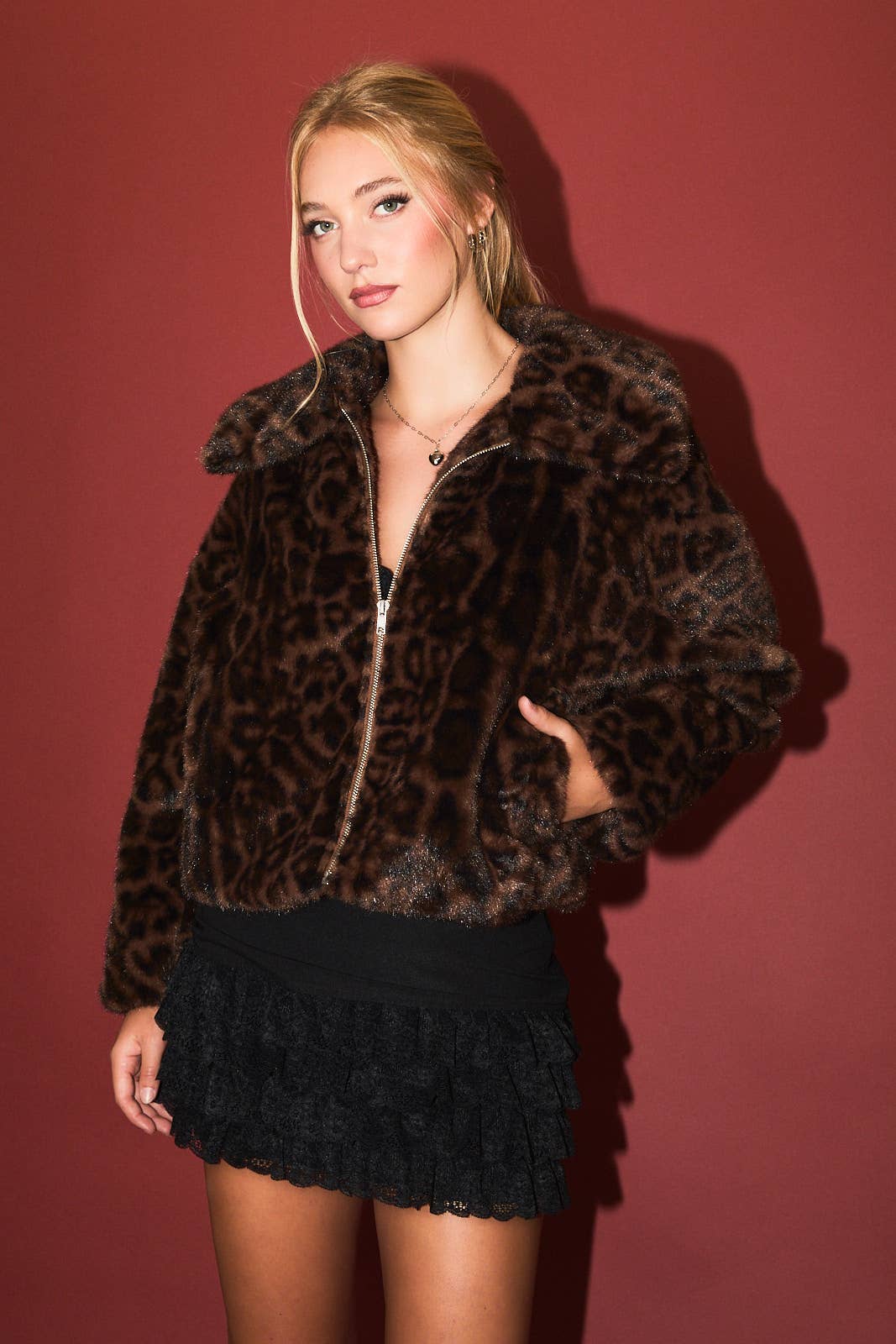 Leopard Faux Fur Jacket