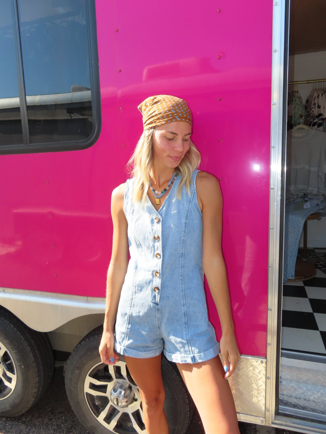 Wilson Jean Button Romper