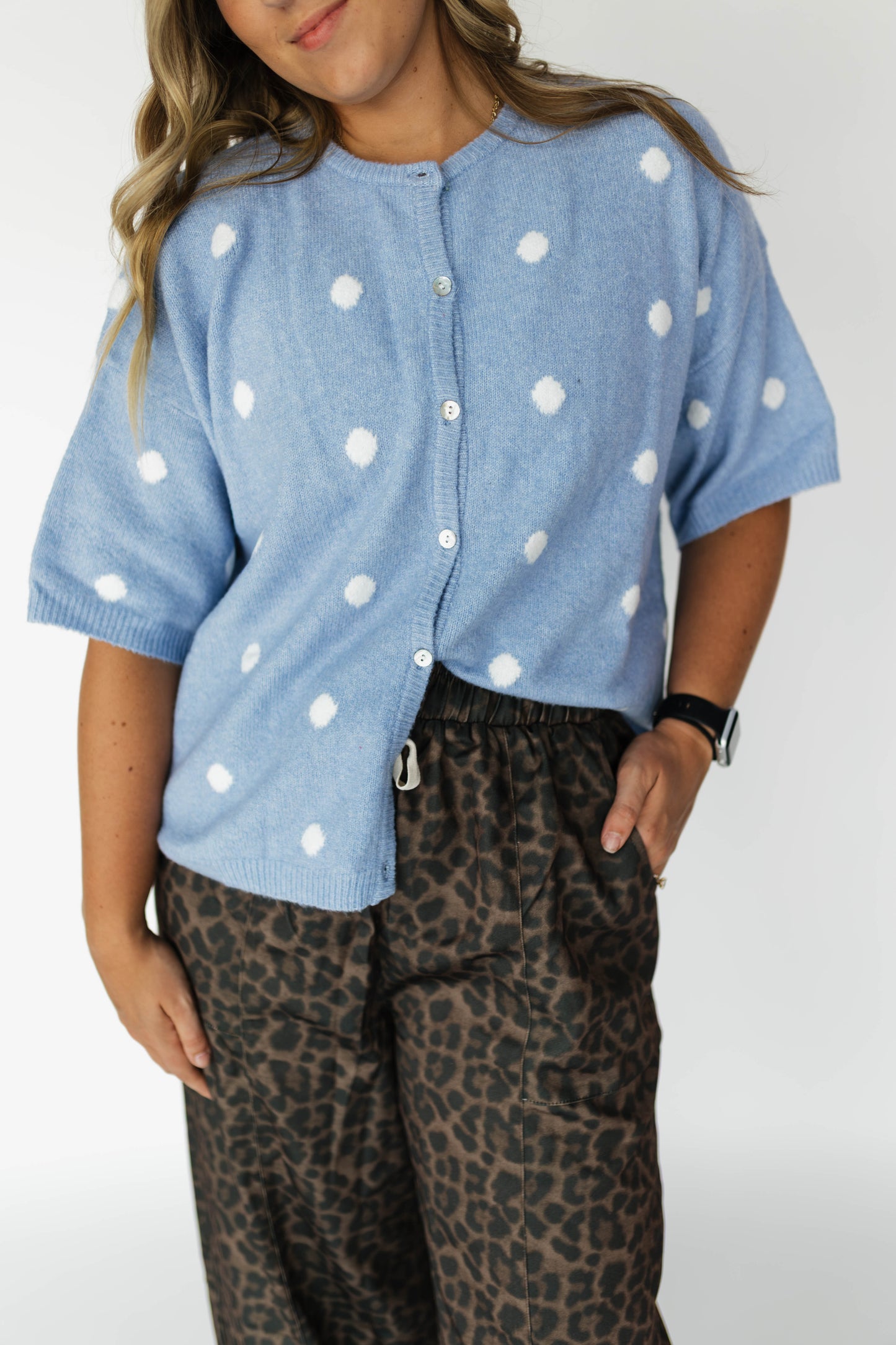 Party Time Polka Dot Sleevless Cardigan