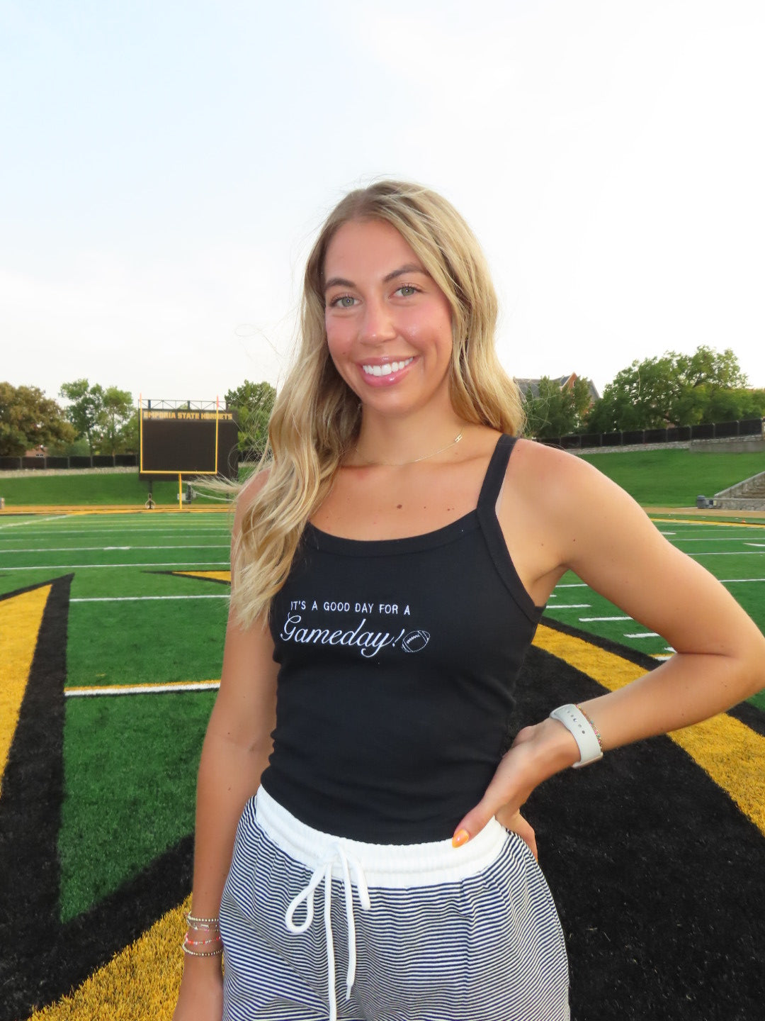 Good for GAMEDAY Embroidered Tank-Black