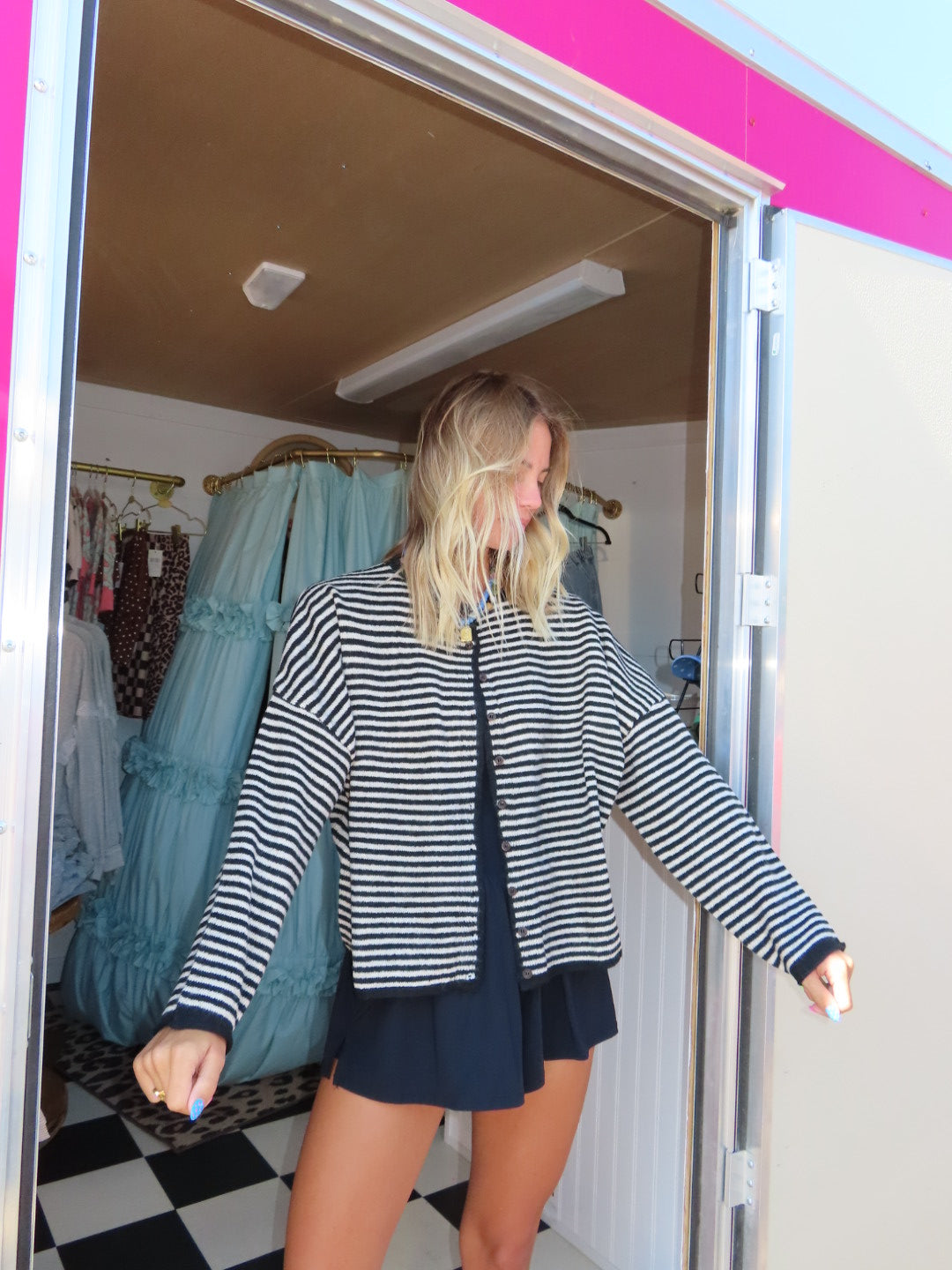 Sassy Stripe Button Down Cardigan