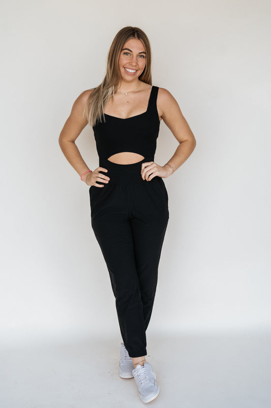 Keyhole Cut Out Active Jumpsuit