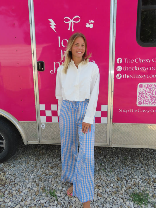 Lily Checkered Blue Pants