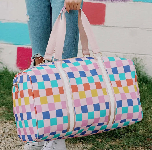 Checkered Duffle Bag