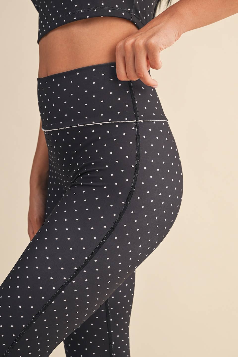 Polka Dot Print High Waist Flare Pants