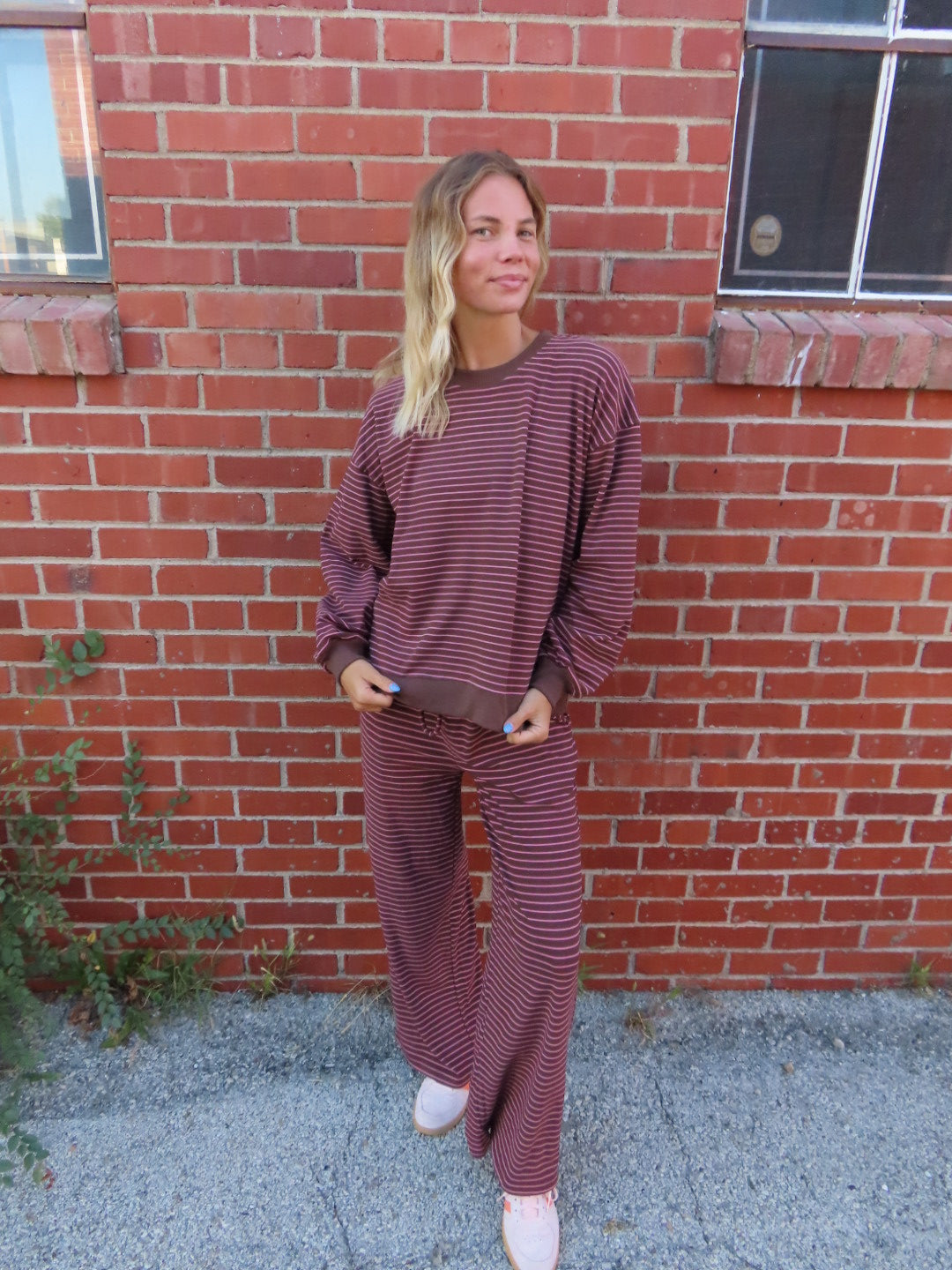 Brownie Batter Stripe Crewneck