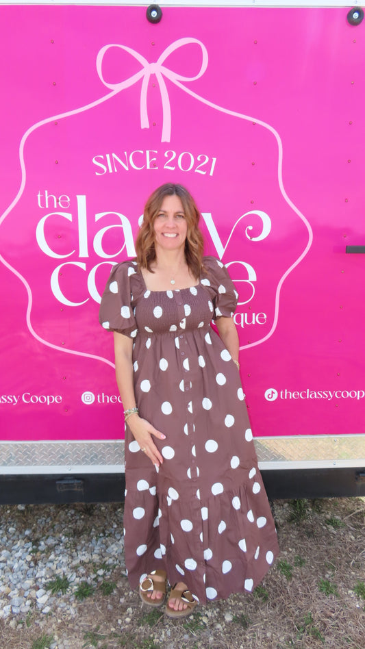 Momma Coope Polka Dot Maxi Dress