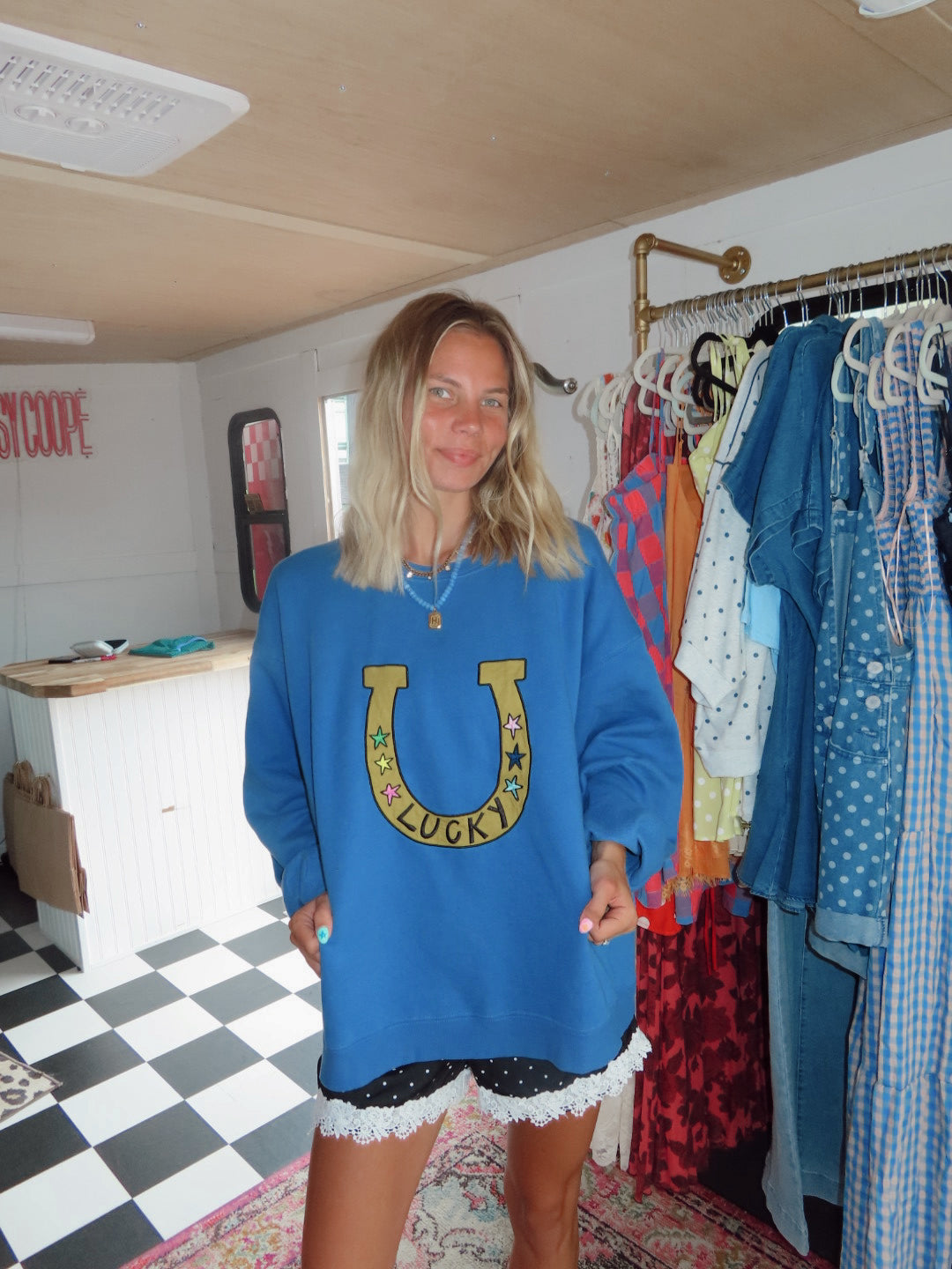 LUCKY YOU SWEATSHIRT - BLUE