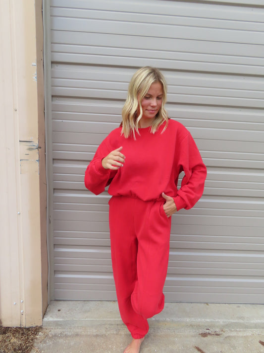Kingdom Red Sweat Set