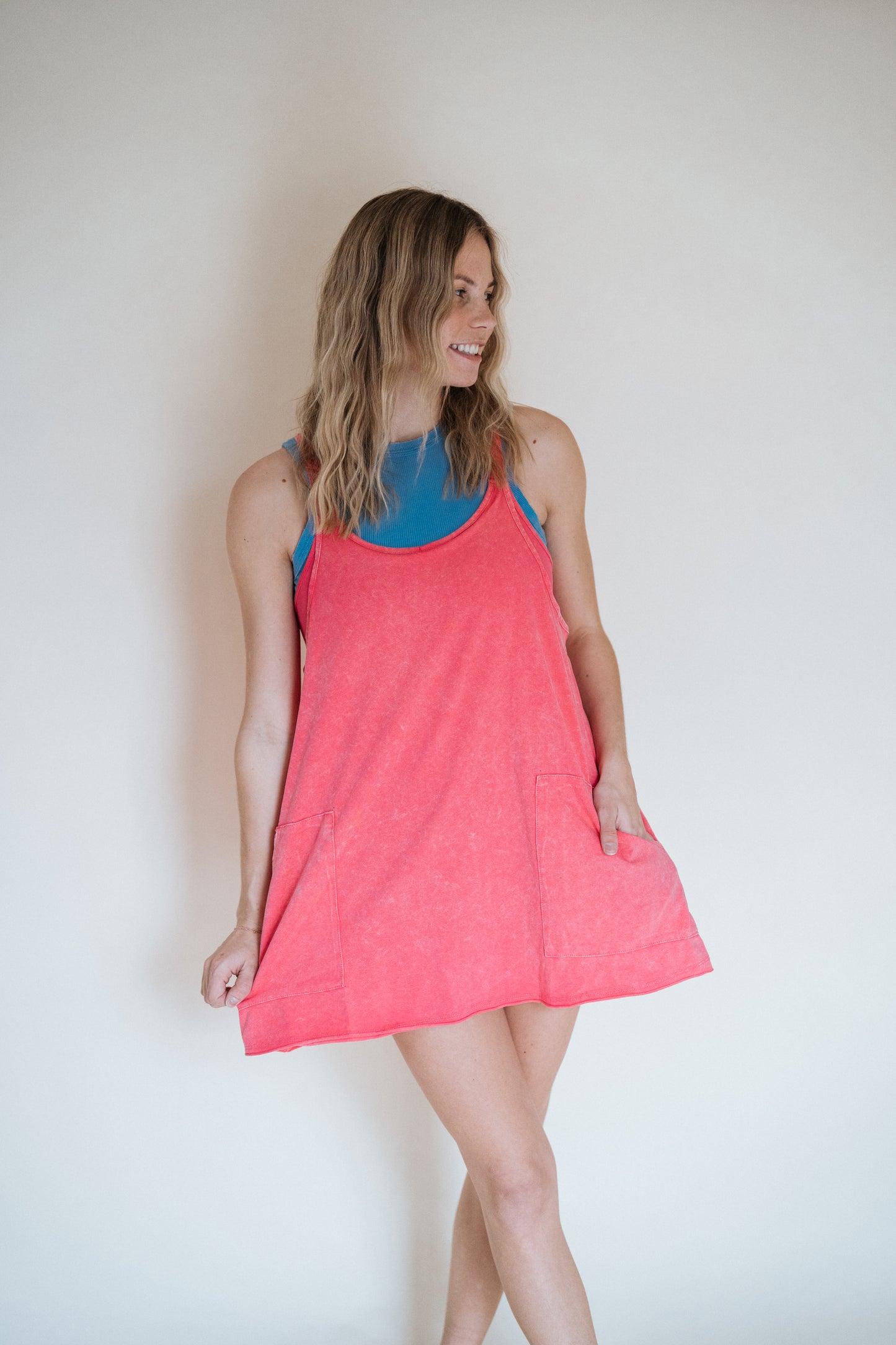 On The Move Athletic Dress- Hot Pink