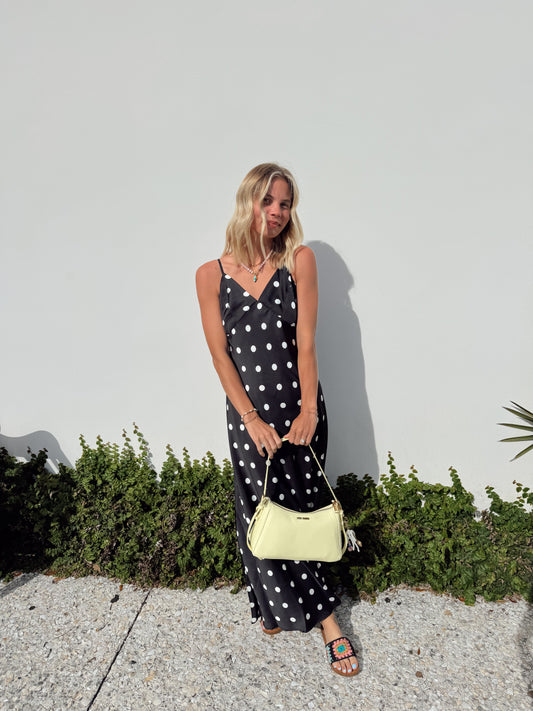 Polka Dot Sleeveless Maxi Dress