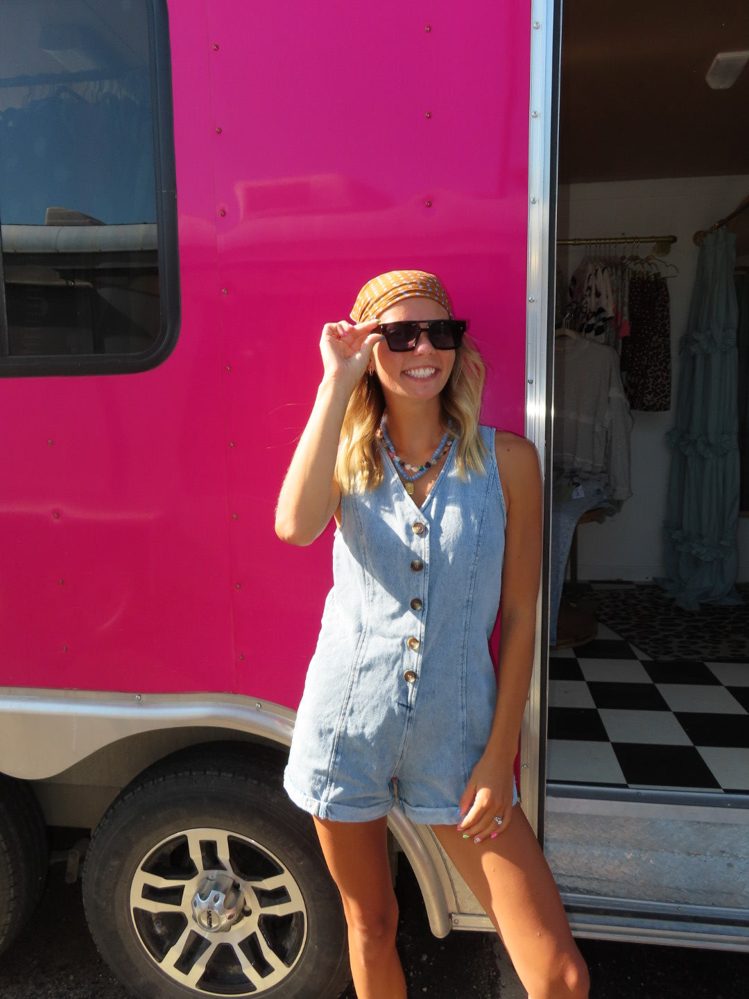 Wilson Jean Button Romper